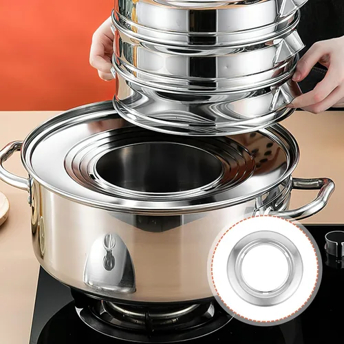 Vista 4 de Cabilock Adaptador de anillo de acero inoxidable para estante redondo Cocina Anillo de vapor Alimentos