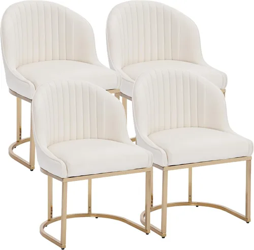 Vista 30 de Juego de 2 sillas de comedor de terciopelo, sillas de comedor tapizadas con patas de metal dorado, sillas auxiliares modernas para cocina, sillas