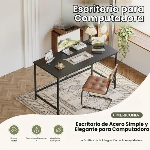 Vista 2 de Mericonia Escritorio para computadora, escritorio de juegos para espacios pequeños, mesa de estilo moderno y simple para oficina en casa, mesa