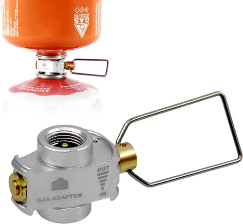Vista 7 de Kit de Adaptador de Recarga de Gas RULLINE para Estufas de Camping - Juego de Adaptador de Recarga de Botella de Válvula EN417 Lindal para Tanques