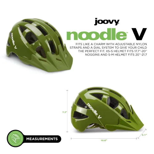 Vista 7 de Joovy Noodle V Casco de bicicleta para niños S-M, casco para niños y niños pequeños, Greenamole