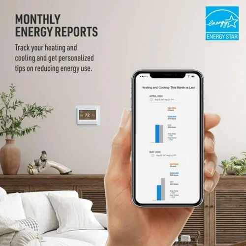 Vista 4 de Honeywell Home RTH9600WF Termostato de color inteligente Energy Star Wi-Fi Pantalla táctil programable Alex Ready + THP2400A1027 Conjunto de placa