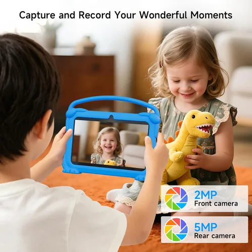 Vista 4 de YQSAVIOR Tabletas para niños, Tablet Android 12 para niños, 4 GB RAM 32 GB ROM, Tablet para niños pequeños de 7 pulgadas con pantalla IPS, control