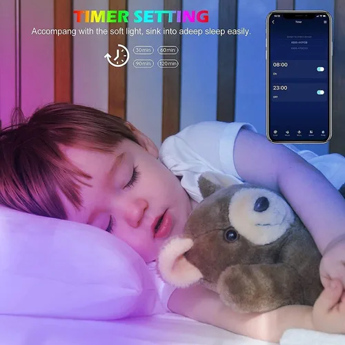 Vista 3 de Tenmiro - Tira de luces LED de 50 pies, tira de luces LED inteligente con sincronización de música, cambio de color, control de aplicación y control