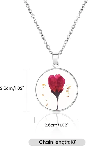 Vista 92 de Pressed Flower Necklace Gift for Women Personalized Handmade Necklaces Birth Flower Necklace