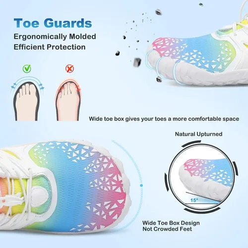 Vista 3 de L-RUN - Zapatos deportivos para el agua, calzado acuático unisex con sensación descalza para natación, senderismo, caminar