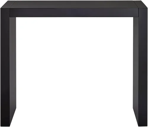 Vista 6 de Jessa - Mesa rectangular moderna minimalista negra brillante, 60 x 18 pulgadas, para espacios, sala de estar, cocina, dormitorio, mesita de noche