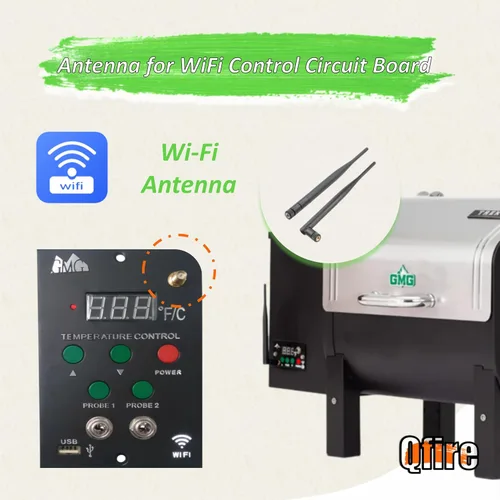 Vista 5 de Antena WiFi GMG de repuesto compatible con placa de circuito de control WiFi Green Mountain Grills, para antena GMG Davy Crockett, Trek, Daniel
