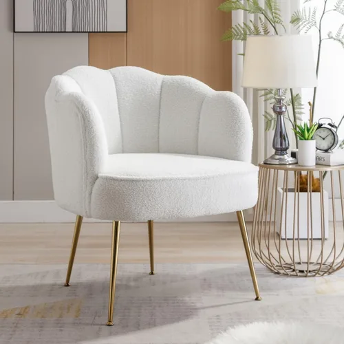 Vista 13 de Silla decorativa de terciopelo moderna con patas de metal, acogedora y suave, tapizada, para sala de estar, dormitorio (verde oscuro)