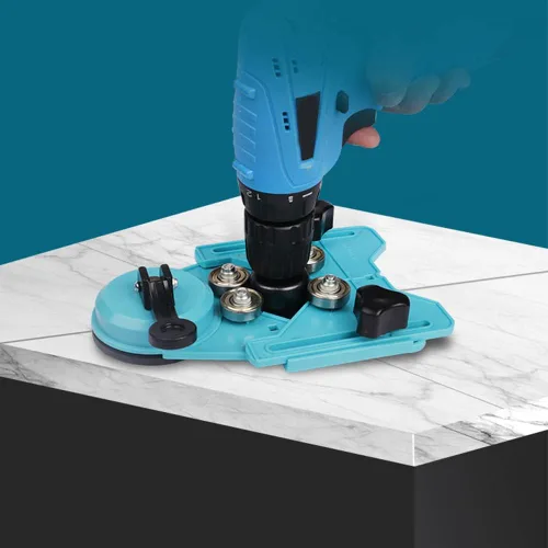 Vista 6 de Utoolmart Guía de taladro de plástico ajustable con ventosa Bits de núcleo Posicionador agujero localizador de sierra para baldosas cerámicas