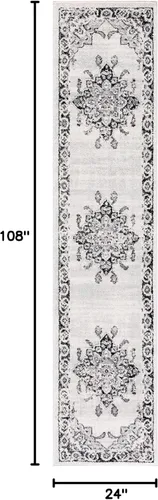 Vista 2 de SAFAVIEH Tulum Collection - Alfombra para pasillo, 2 x 9 pies, diseño de medallón, no desprende pelusa y fácil de limpiar, ideal para sala de estar