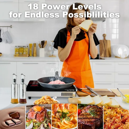 Vista 7 de 1800W Portátil Infrarrojo Estufa de Cocina de un solo Quemador Estufa Eléctrica de Vidrio de Cerámica Placa de Cocina Eléctrica Placa de Cocina
