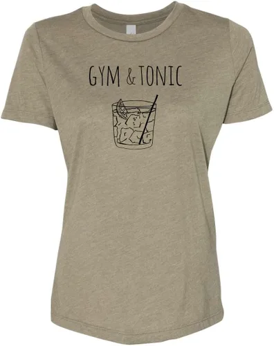 Vista 6 de Cute Women's Screen Printed Crew Neck Tee, Shirts With Sayings, Dusty Blue or Olive