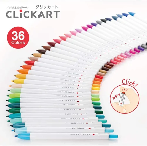 Vista 2 de Zebra Clickart - Bolígrafo a base de agua Calm Dark 12 colores, Wyss22-12Cdk Blanco