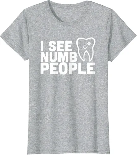 Vista 25 de I see Numb People - Camiseta de regalo para dentista dental, Negro, S