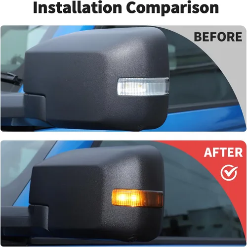 Vista 2 de JWWY Cubierta de luz de señal de giro para espejo retrovisor, intermitente, luz de señal para espejo retrovisor, ajuste para Ford Bronco 2021-2024