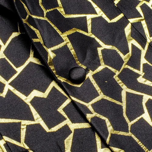 Vista 3 de Hi-Tie Chaqueta de traje para hombre, chaqueta de un botón, chal, solapa de manga larga, abrigo de vestir de diseñador para baile de graduación