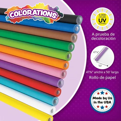 Vista 3 de Colorations Rollo de papel Prima-Color resistente a la decoloración, juego