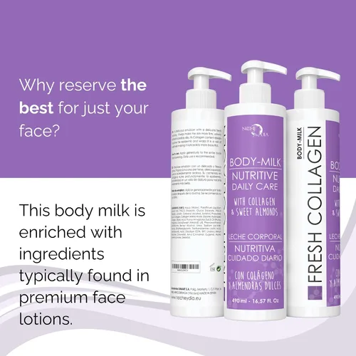 Vista 2 de Noche Y Dia Fresh Collagen Body Milk - Loción hidratante y reafirmante para piel seca con ácido láctico y glicina - 16.9 fl oz (16.57 fl oz)