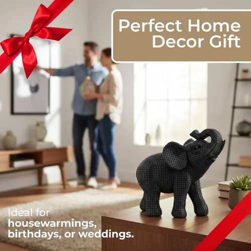 Vista 7 de Figura decorativa de elefante de resina para decoración del hogar y el baño, estatua decorativa para escritorio de oficina, sala de estar