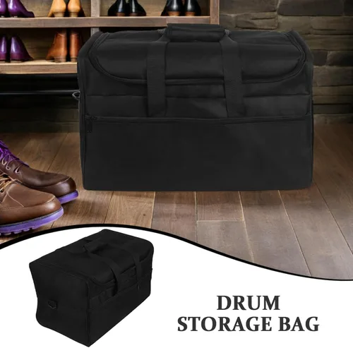 Vista 3 de Bolsa de tambor resistente con diseño simple de cremallera, bolsa de tambor de tela Oxford para cajón y accesorios, conveniente estuche