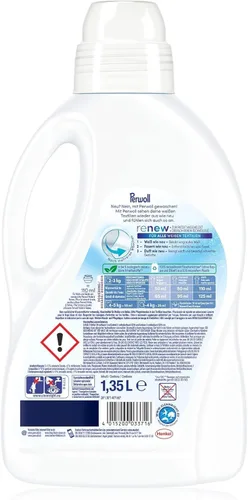 Vista 2 de Perwoll Renovar blanco (25 lavados), detergente líquido para ropa blanca, detergente fino fortalece las fibras y mejora la intensidad
