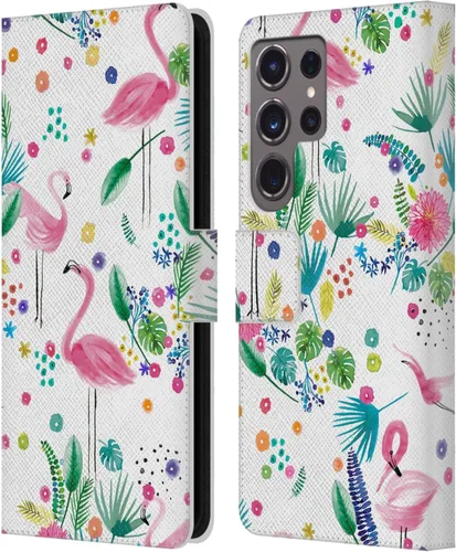 Vista 166 de Head Case Designs Officially Licensed Ninola Brushstrokes Black Summer Patterns Leather Wallet Case Compatible with Samsung Galaxy A07 4G