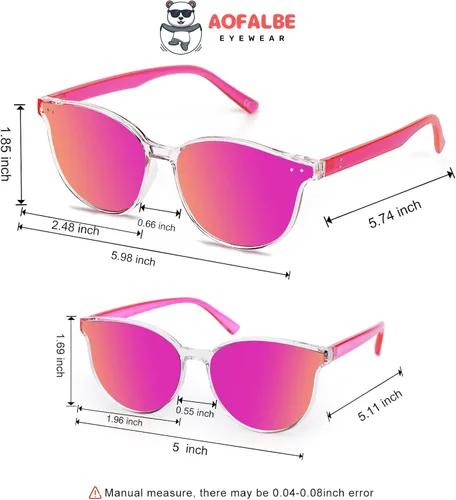 Vista 6 de Aofalbe Kids Sunglasses Mom Daughter Mommy Me Matching Sunglasses for Kids Children Mirrored UV400 Girls Boys Age 3-12