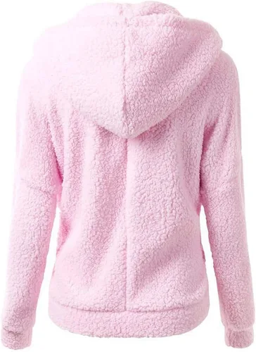 Vista 2 de Chaquetas Sherpa para mujer, sudaderas con cremallera, suéteres de forro polar, abrigos de otoño e invierno, camisas de manga larga