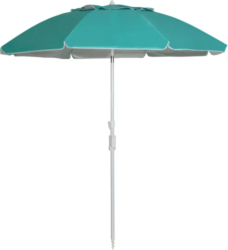 Vista 15 de Sombrilla de playa con anclaje de arena y bolsa de transporte, sombrilla de playa de 6.5 pies con altura de poste ajustable de inclinación, ideal