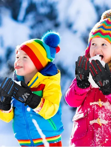 Vista 2 de 4 pares de guantes de ciclismo para niños, guantes de bicicleta de montaña, guantes de esquí para niños pequeños, guantes de pesca para deportes al