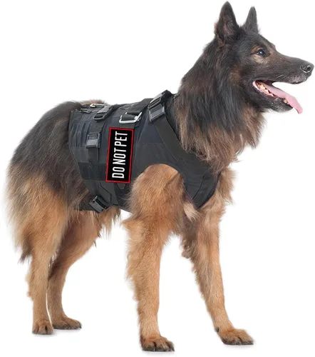Vista 7 de Pistha 12 piezas de arnés táctico removible para perro, parches de chaleco para perro de servicio, parches de chaleco para perro "Do Not Pet