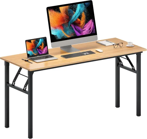 Vista 42 de Need - Escritorio plegable de 31 1/2" sin ensamblaje, mesa pequeña para computadora, escritorio robusto y resistente para espacios pequeños, marco