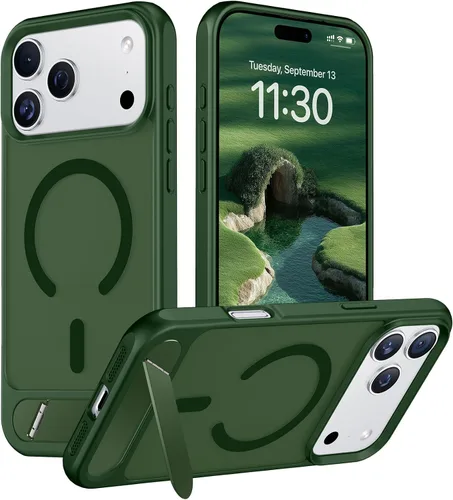 Vista 301 de Temdan Funda para Samsung Galaxy Z Fold 8, compatible con MagSafe, protector de pantalla HD integrado y función atril, protección de bisagra Negro