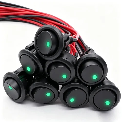 Vista 19 de Twidec/5 piezas Interruptor basculante redondo de 12V ON/OFF/ON AC 6A/250V 10A/125V SPST 3 pines 3 posiciones interruptor de palanca para coche