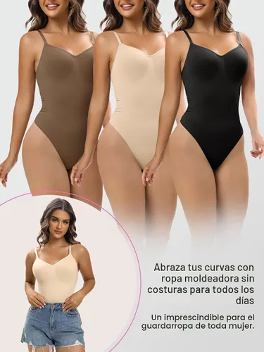 Vista 4 de YIANNA Faja moldeadora para mujer, con control de abdomen, sin costuras Beige