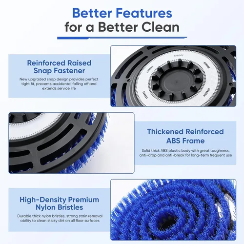 Vista 5 de Upgraded Steam Mop Pad Replacement Brush Heads for Shark Steam & Scrub Mop Blue