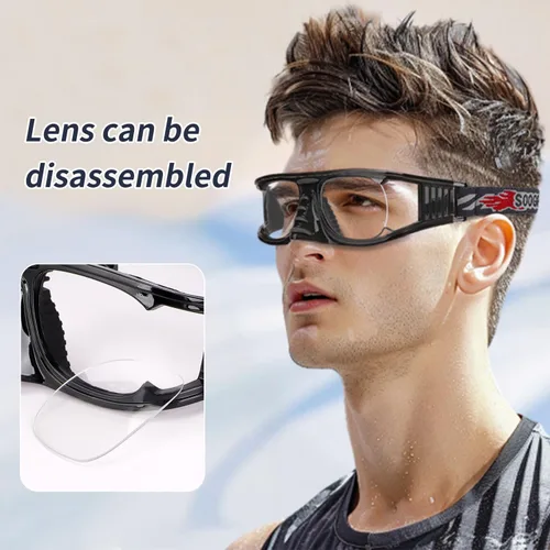 Vista 5 de SooGree Gafas deportivas de racquetbol, baloncesto, fútbol, fútbol, gafas protectoras, lentes de seguridad, lentes reemplazables