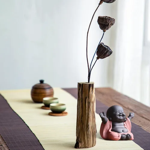 Vista 9 de Qikuver Buda Maitreya Laughing, estatua de Buda de cerámica, adorno de escultura de té, juego de té para decoración de hogar, oficina, automóvil