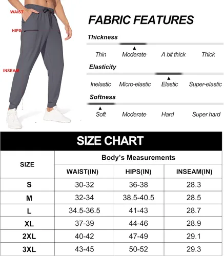 Vista 6 de M MAROAUT Pantalones deportivos ligeros para hombre con bolsillos con cremallera pantalones de entrenamiento para correr atletismo casual golf