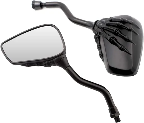 Vista 7 de DREAMIZER Espejos de motocicleta Black Skull para manillar – Espejos laterales retrovisores de 0.315 in y 0.394 in para Shadow Spirit 750 Aero Grom