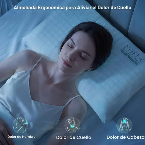 Vista 5 de Almohada de espuma viscoelástica refrescante, almohada de cama, almohada de cuello de tacto medio suave para dormir, almohadas de espuma