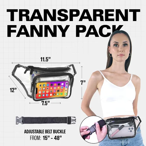Vista 2 de SoJourner Riñonera holográfica Rave Paquetes para festivales de mujeres y hombres Lindas bolsas de moda para cinturón, Transparente, talla única