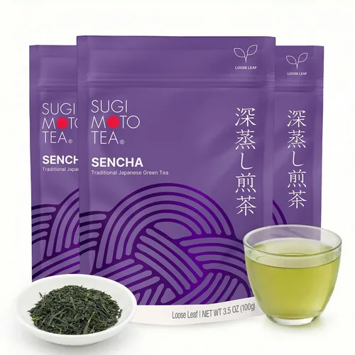 Vista 18 de SUGIMOTO Té japonés Genmaicha con hoja suelta Matcha 3.5 oz 100% Hecho en Japón, Shizuoka, Té Verde Sencha con Arroz Asado y Matcha, 3.5 oz