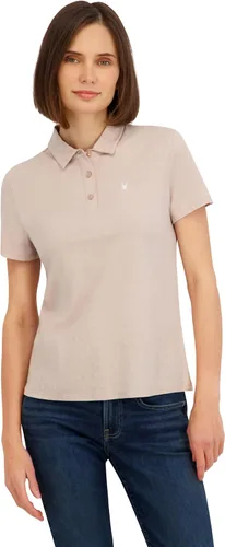 Vista 7 de Spyder Polo de manga corta jacquard a rayas para mujer melocotón (Peach Bud)