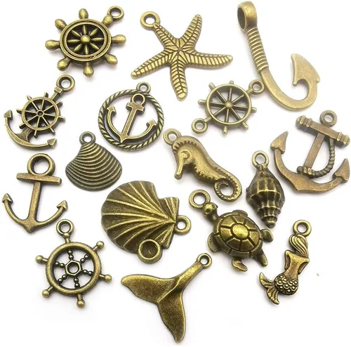 Vista 4 de 100 Uds. a granel lotes mini encantos de bronce antiguo para suministros de fabricación de joyas DIY material de artesanía accesorios pulsera