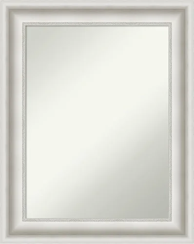 Vista 74 de Amanti Art Espejo de baño plateado para sobre el fregadero, espejo cuadrado de níquel cepillado de 30 x 30 pulgadas, marco moderno grande, se cuelga