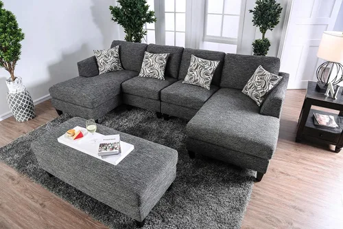 Vista 2 de 24/7 Shop at Home Otomana rectangular Farryn, gris