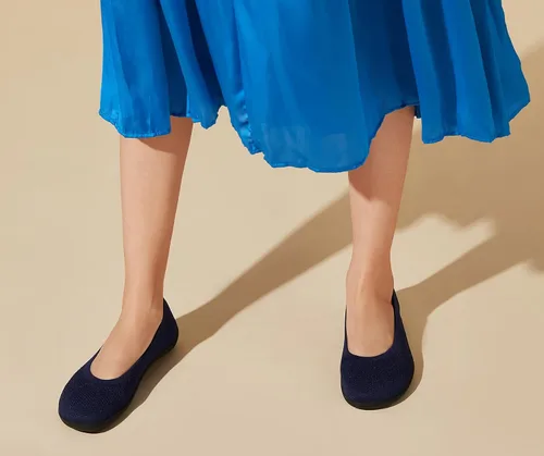 Vista 3 de Arromic Zapatos planos de ballet con puntera ancha para mujer, lavables y de punto, zapatos elegantes (versión)