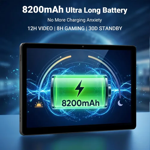 Vista 3 de Tableta de 11 pulgadas, Octa-Core, 16GB RAM 128GB ROM 1TB Expand, Batería 8200mAh, WiFi 6 Bluetooth 5.3, Pantalla HD IPS, Cámara dual, Desbloqueo